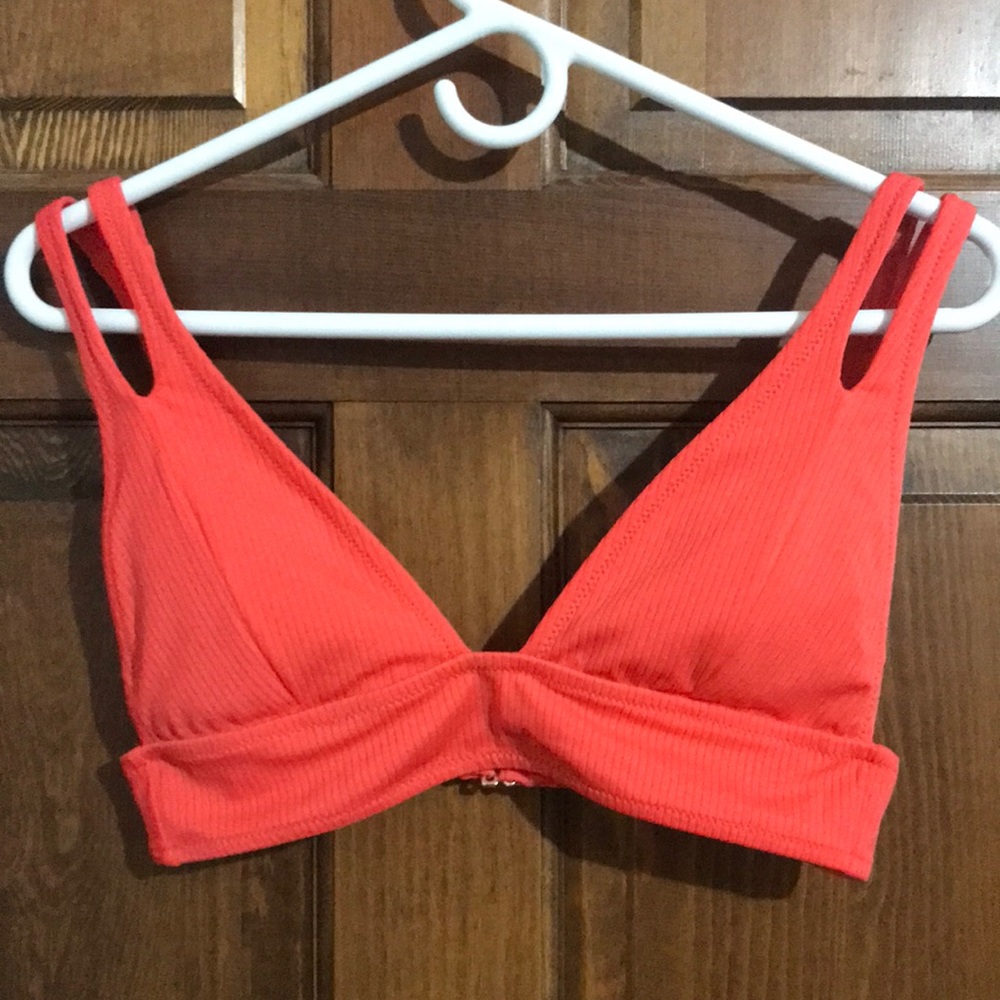 Color ribbed bikini top